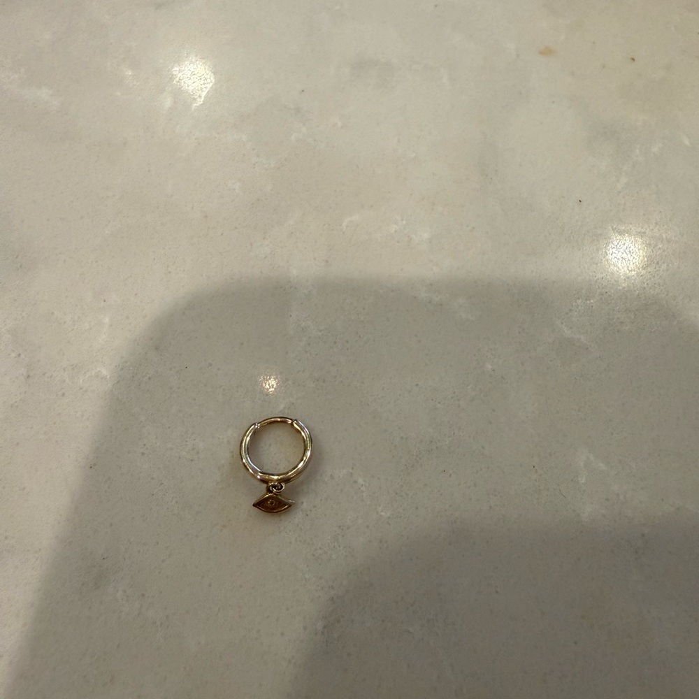 Pamela Love 14k Gold Evil Eye Huggie Earring - Picture 3 of 3